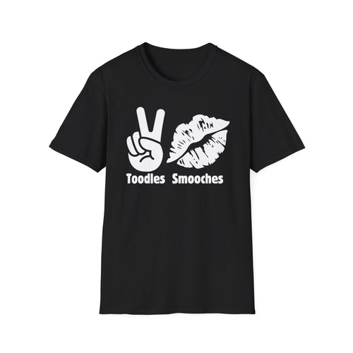 Toodles, Smooches, Unisex Softstyle White with Black T-Shirt