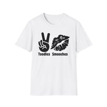 Toodles, Smooches, Unisex Softstyle Black with White T-Shirt